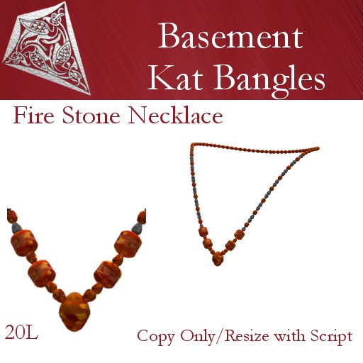 Second Life Marketplace Fire Stone Necklace